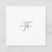 Modern Elegant Plain Professional Name Monogram Begleitkarte (Vorderseite)