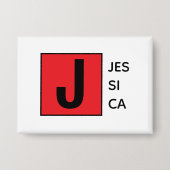 Modern Elegant Plain Professional Name Monogram Button (Vorderseite)