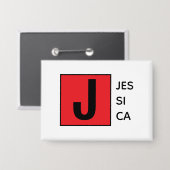 Modern Elegant Plain Professional Name Monogram Button (Vorderseite/Rückseite)