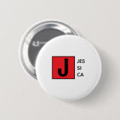 Modern Elegant Plain Professional Name Monogram Button (Vorne & Hinten)