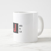 Modern Elegant Plain Professional Name Monogram Jumbo-Tasse (Vorderseite Rechts)