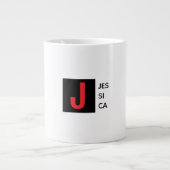 Modern Elegant Plain Professional Name Monogram Jumbo-Tasse (Vorderseite)