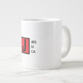 Modern Elegant Plain Professional Name Monogram Jumbo-Tasse (Vorderseite Rechts)