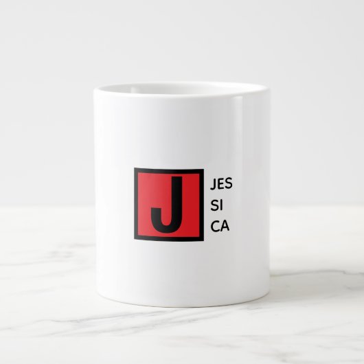 Modern Elegant Plain Professional Name Monogram Jumbo-Tasse (Vorderseite)