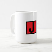 Modern Elegant Plain Professional Name Monogram Kaffeetasse (Vorderseite Links)