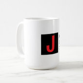 Modern Elegant Plain Professional Name Monogram Kaffeetasse (Vorderseite Links)