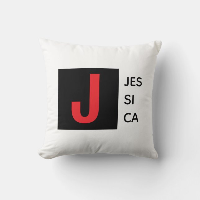 Modern Elegant Plain Professional Name Monogram Kissen (Vorderseite)