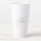 Modern Elegant Plain Professional Name Monogram Milchtasse (Vorderseite)