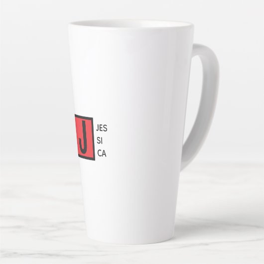 Modern Elegant Plain Professional Name Monogram Milchtasse (Rechte Ecke)