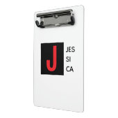 Modern Elegant Plain Professional Name Monogram Mini Klemmbrett (Gewinkelt2)
