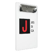 Modern Elegant Plain Professional Name Monogram Mini Klemmbrett (Schrägansicht)