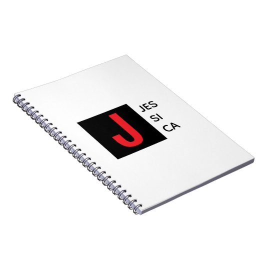 Modern Elegant Plain Professional Name Monogram Notizblock (Rechte Seite)