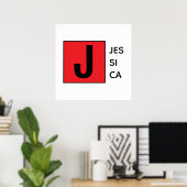 Modern Elegant Plain Professional Name Monogram Poster (Heimbüro)