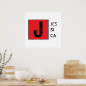 Modern Elegant Plain Professional Name Monogram Poster (Küche)