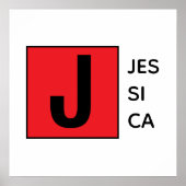 Modern Elegant Plain Professional Name Monogram Poster (Vorne)