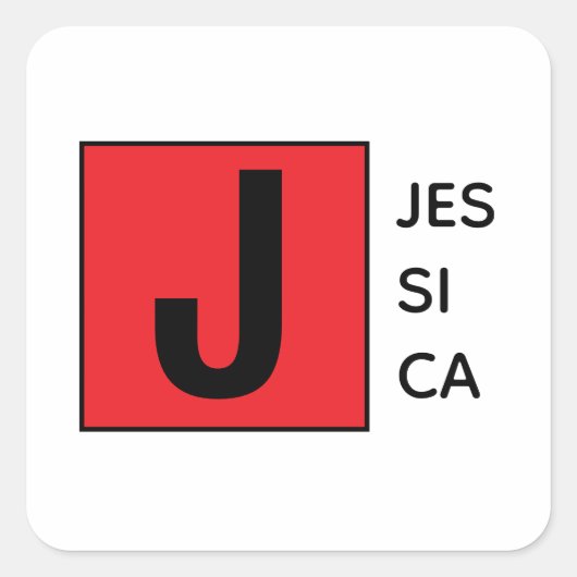 Modern Elegant Plain Professional Name Monogram Quadratischer Aufkleber (Vorderseite)