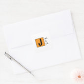 Modern Elegant Plain Professional Name Monogram Quadratischer Aufkleber (Umschlag)