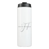 Modern Elegant Plain Professional Name Monogram Thermosbecher (Vorderseite)