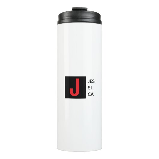 Modern Elegant Plain Professional Name Monogram Thermosbecher (Vorderseite)