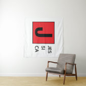 Modern Elegant Plain Professional Name Monogram Wandteppich (Beispiel (Horizontal))