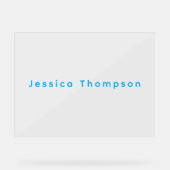 Modern Elegant Plain Simple Professional Name Acrylschild (Vorderseite)