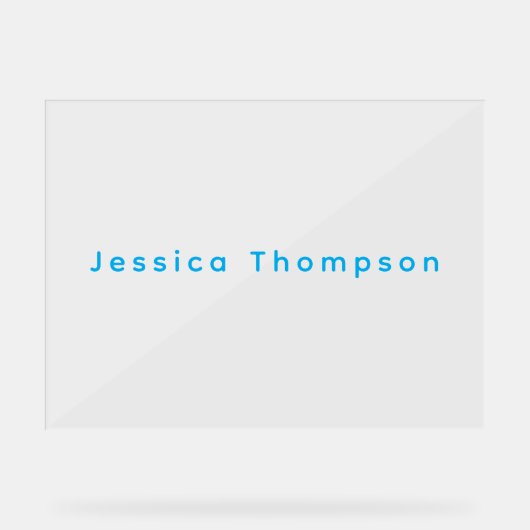 Modern Elegant Plain Simple Professional Name Acrylschild (Vorderseite)