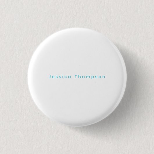 Modern Elegant Plain Simple Professional Name Button (Vorderseite)