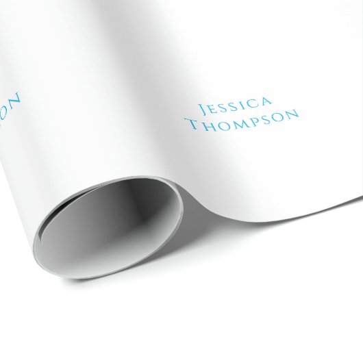 Modern Elegant Plain Simple Professional Name Geschenkpapier (Rolleneckpunkt)