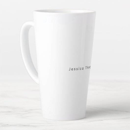 Modern Elegant Plain Simple Professional Name Milchtasse (Linke Ecke)