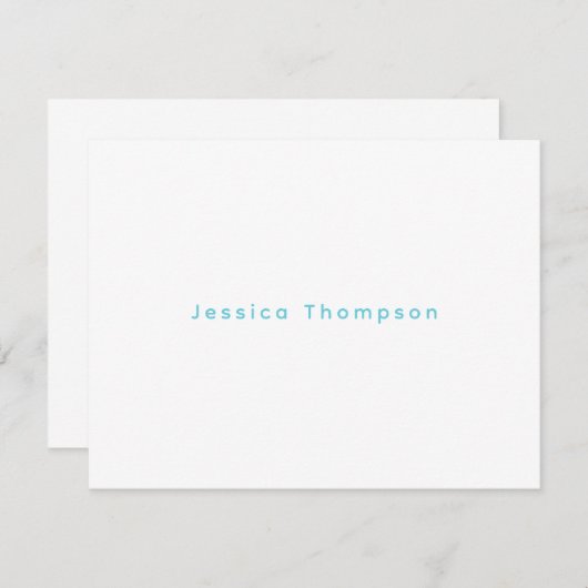 Modern Elegant Plain Simple Professional Name Mitteilungskarte (Vorne/Hinten)