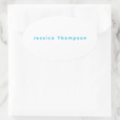 Modern Elegant Plain Simple Professional Name Ovaler Aufkleber (Tasche)