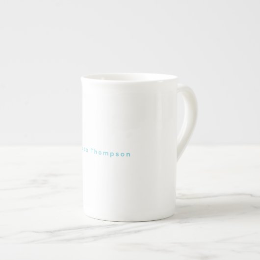Modern Elegant Plain Simple Professional Name Porzellantasse (Vorderseite Rechts)