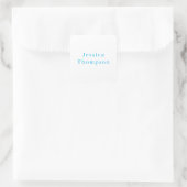 Modern Elegant Plain Simple Professional Name Quadratischer Aufkleber (Tasche)