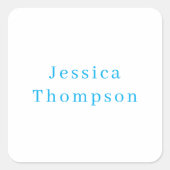Modern Elegant Plain Simple Professional Name Quadratischer Aufkleber (Vorderseite)