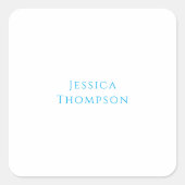Modern Elegant Plain Simple Professional Name Quadratischer Aufkleber (Vorderseite)