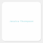 Modern Elegant Plain Simple Professional Name Quadratischer Aufkleber (Vorderseite)