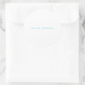 Modern Elegant Plain Simple Professional Name Runder Aufkleber (Tasche)