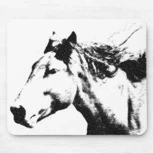 Modern Elegant Pop Art Template Running Horse Mousepad