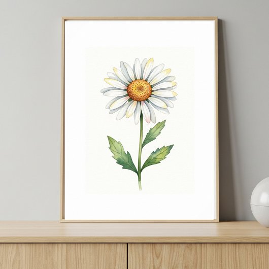 Modern Elegant Poster with Daisy Flower 