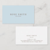 Modern Elegant Professional Baby Blue Visitenkarte (Vorne/Hinten)