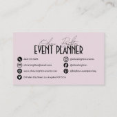 Modern Elegant Professional Event Planner Visitenkarte (Rückseite)