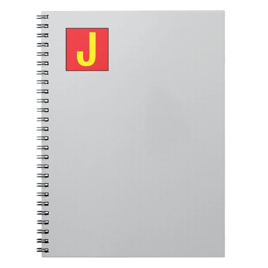 Modern Elegant Professional Monogram Red Yellow Notizblock (Vorderseite)