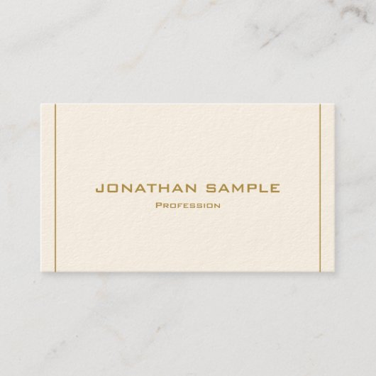 Modern Elegant Professional Simple Gold Luxury Visitenkarte (Vorderseite)