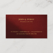 Modern Elegant Professional Template Gold Text Visitenkarte (Rückseite)
