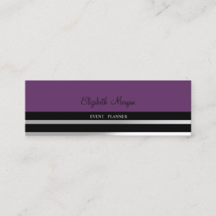 Modern Elegant Professionell , Violett, Gestreift Mini Visitenkarte