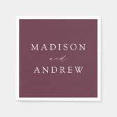 Modern Elegant Purple Wedding Serviette (Vorderseite)