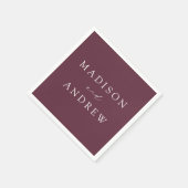 Modern Elegant Purple Wedding Serviette (Ecke)