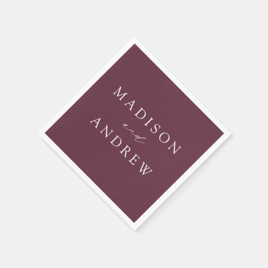 Modern Elegant Purple Wedding Serviette (Ecke)