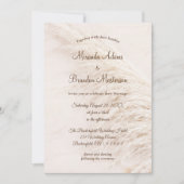 Modern Elegant QR Code Pampas Grass Boho Wedding Einladung (Vorderseite)