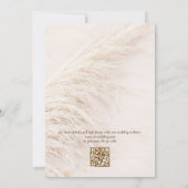 Modern Elegant QR Code Pampas Grass Boho Wedding Einladung (Rückseite)